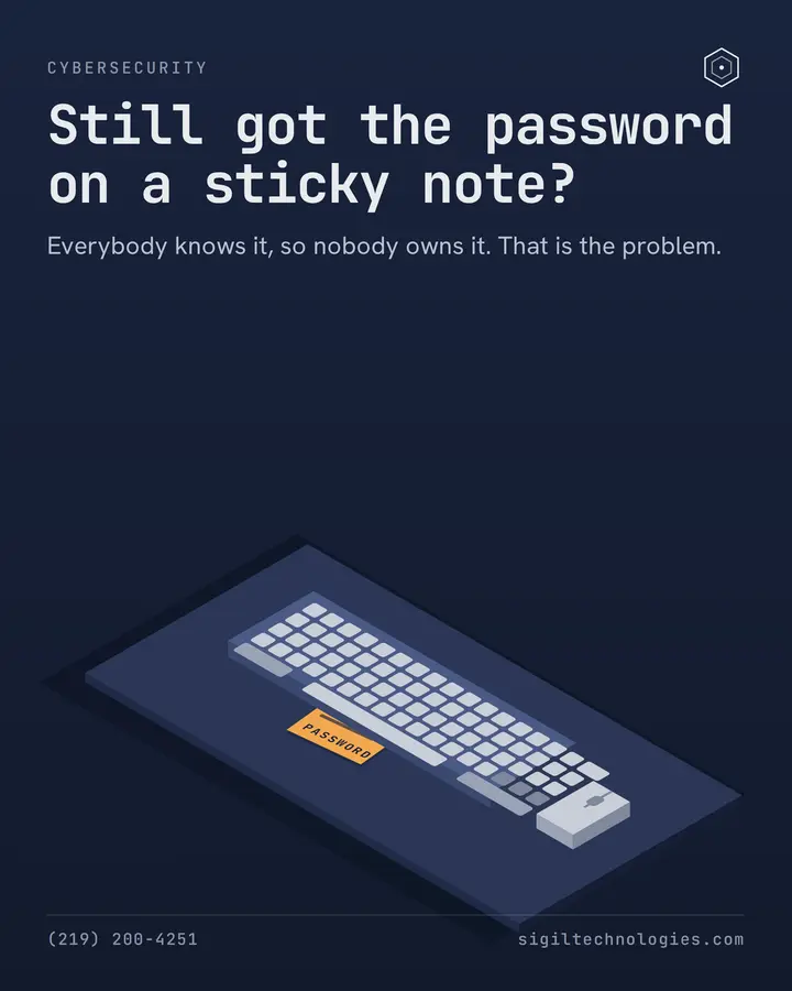 SIGIL post: still got the password on a sticky note?